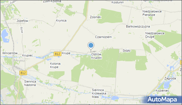 mapa Ostrów Krupski, Ostrów Krupski na mapie Targeo